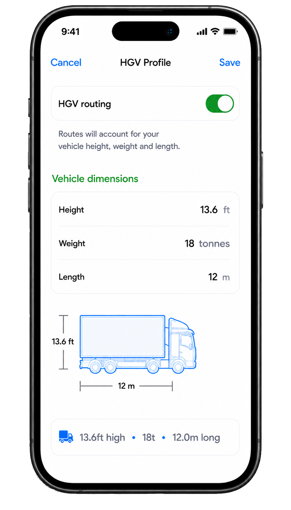 Truki vehicle profile setup